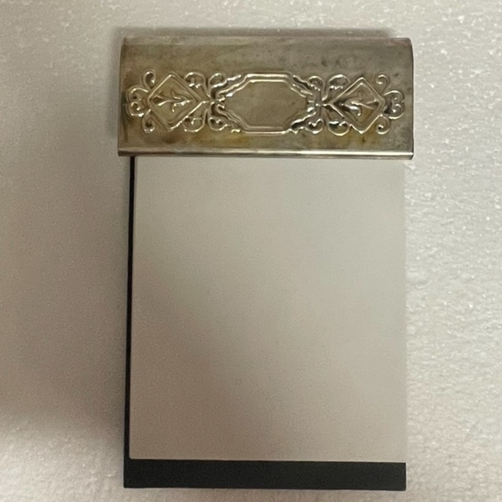 EUC Small Stylish Sterling Silver Writing Pad. Original paper included